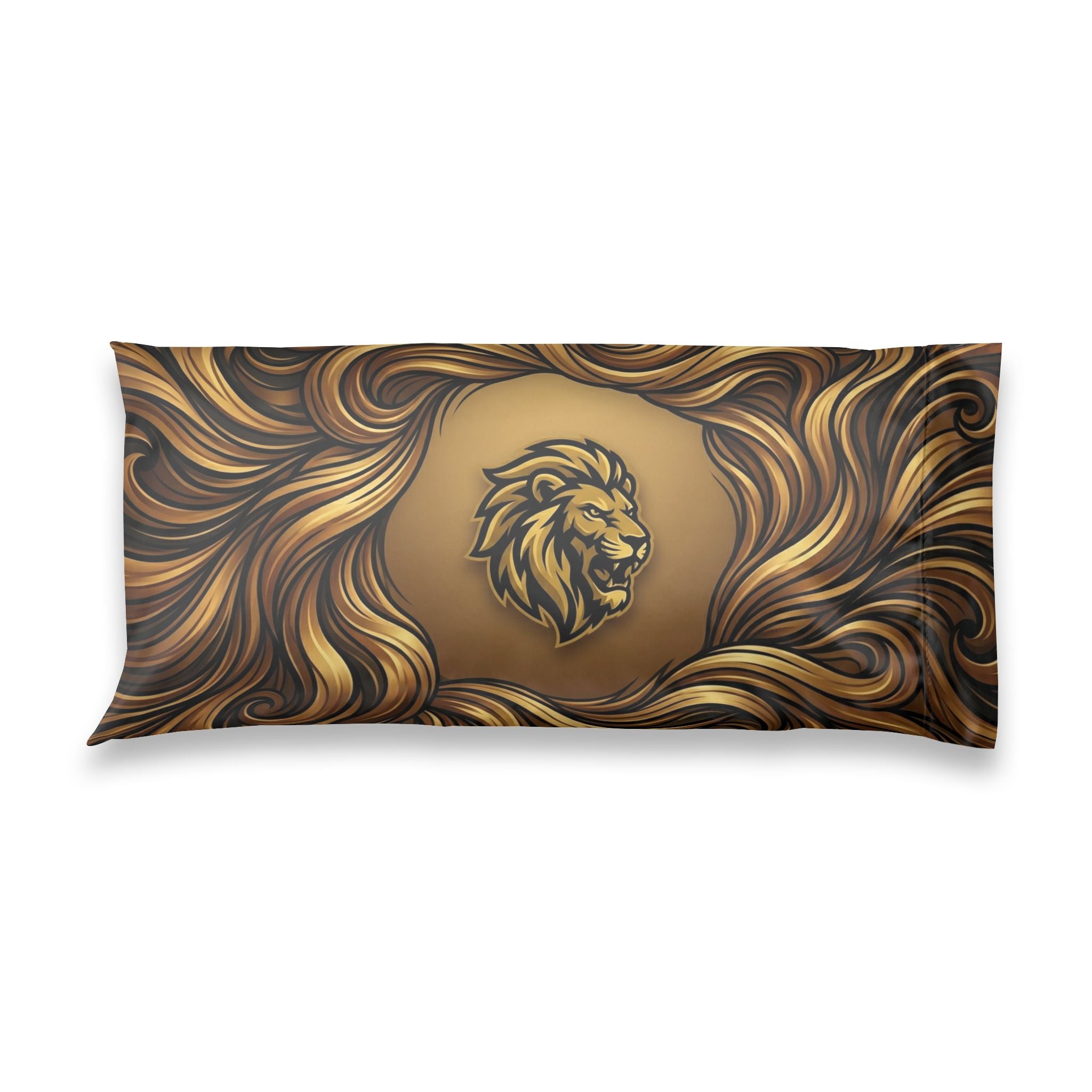 Lion Mane Satin Pillowcase — Luxurious Gold Lion Decorative Pillow Cover