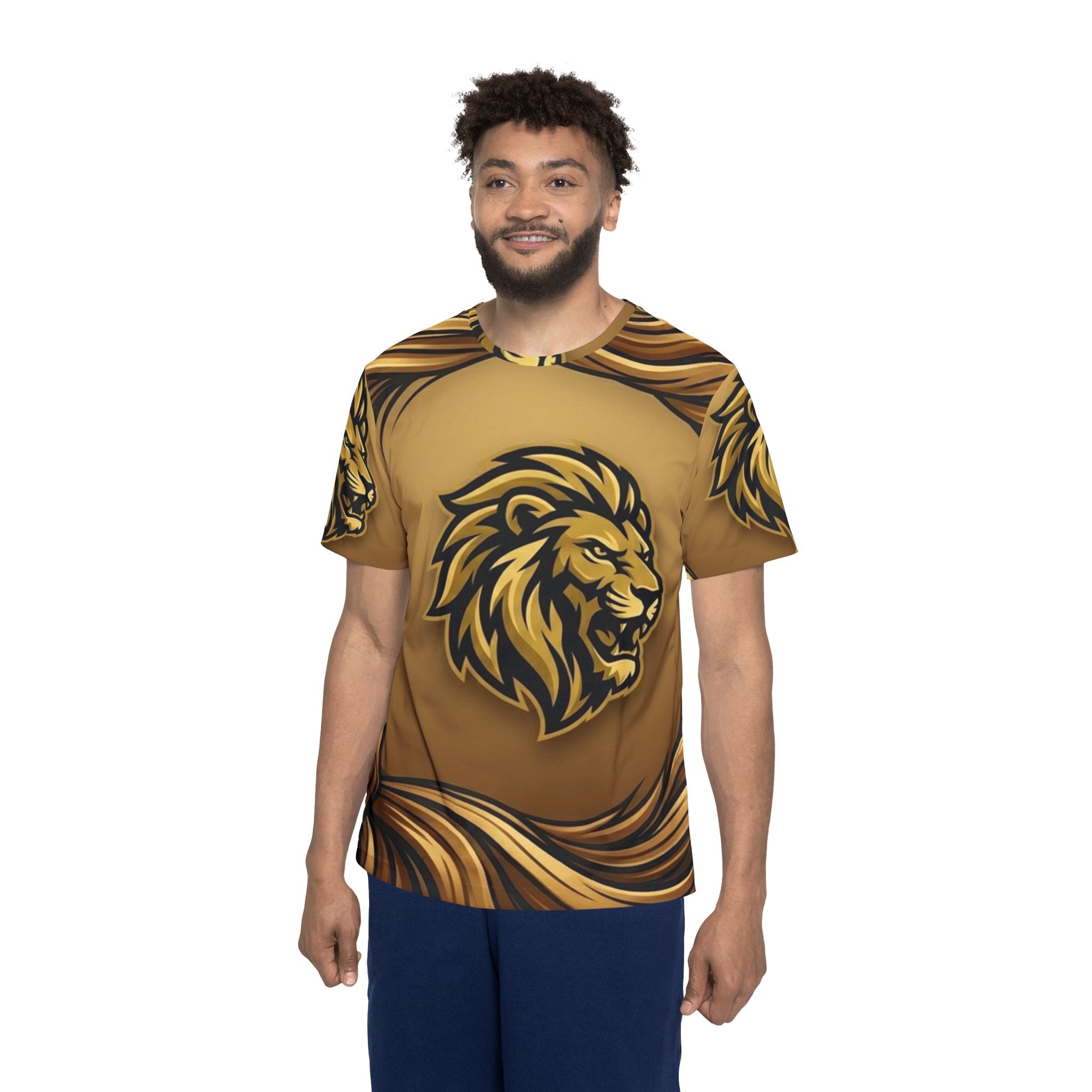 Gold Lion All-Over Print Sports Jersey