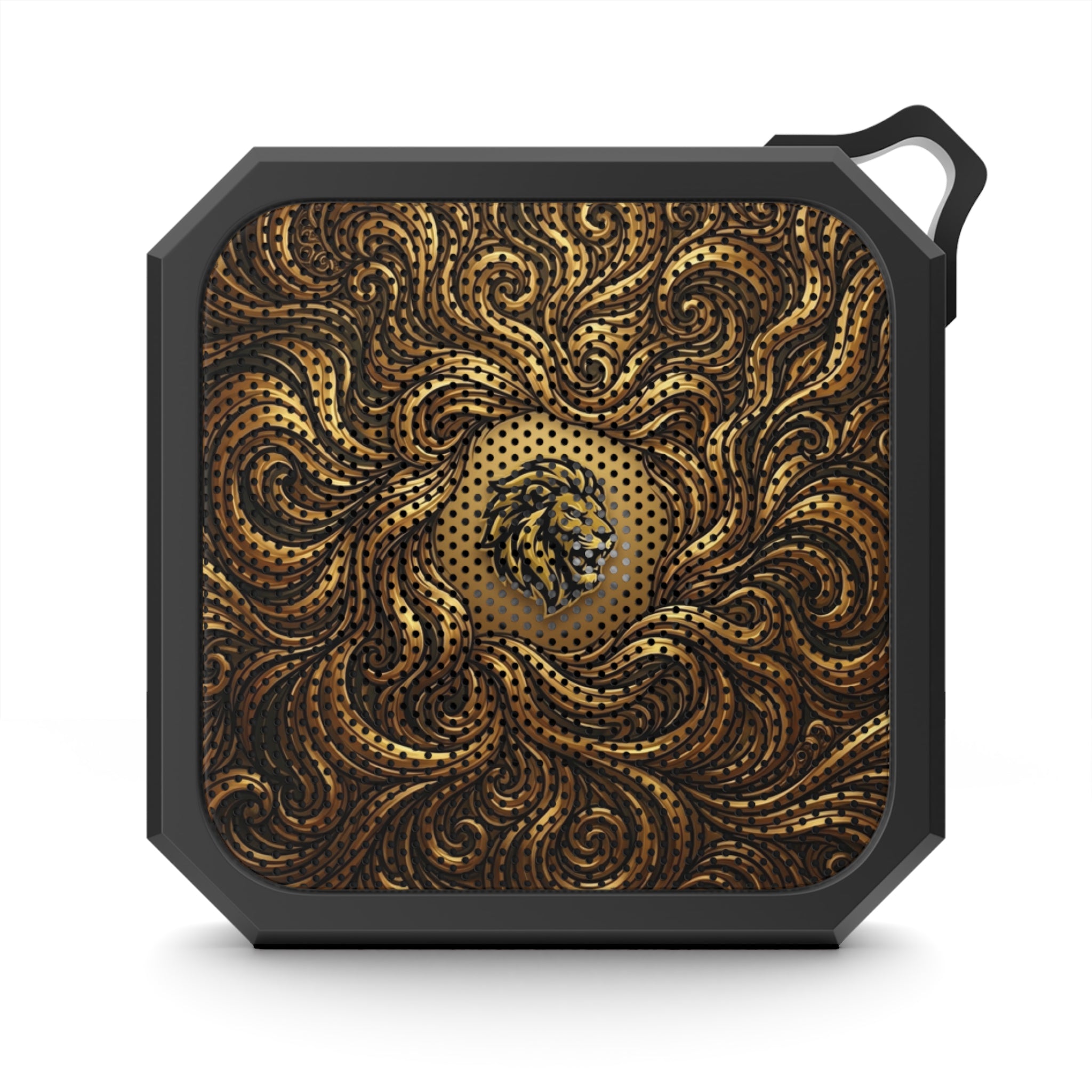 Portable Outdoor Bluetooth Speaker — Rustic Lion Swirl Design