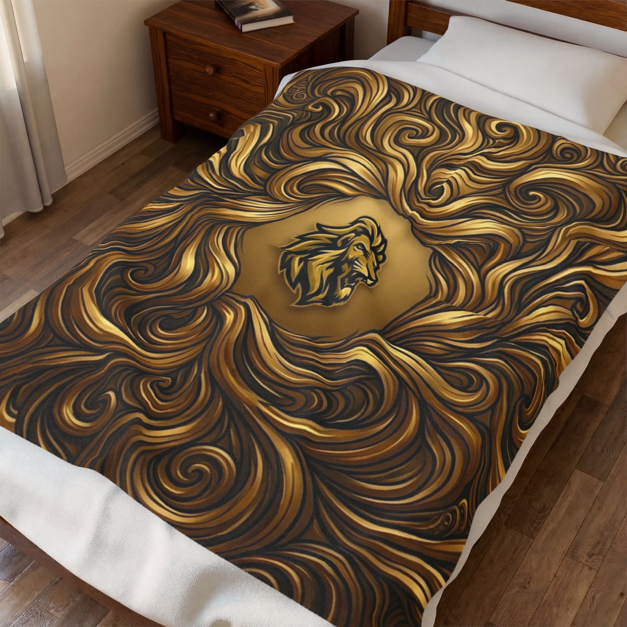 Lion Emblem Velveteen Plush Blanket