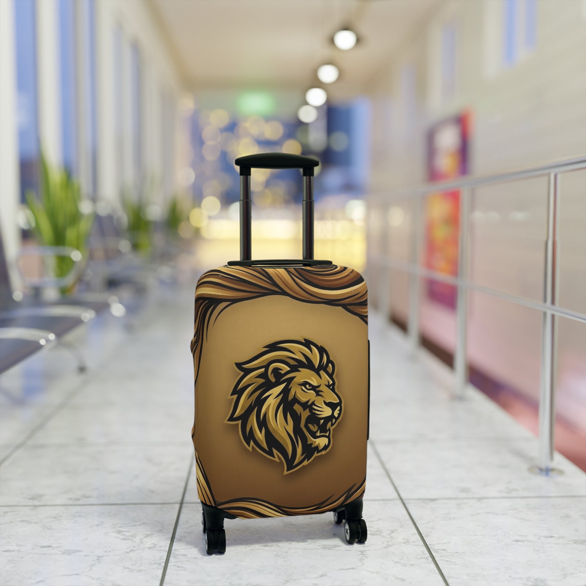 LionLuggage Cover — Gold Roaring Travel Protector