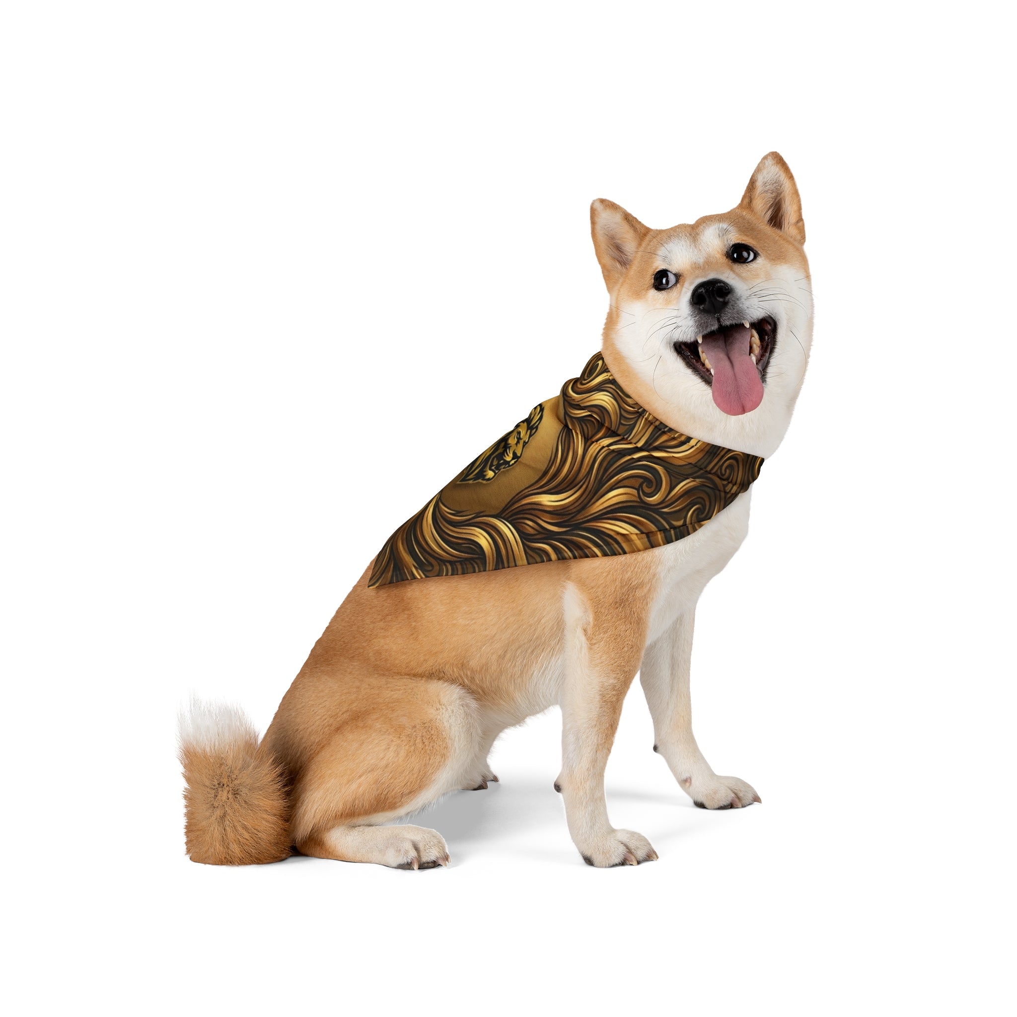 Lion Pet Bandana — Golden Regal Dog & Cat Accessory