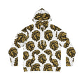 Lion Head Pattern Hoodie — Bold Gold Athletic All-Over Print