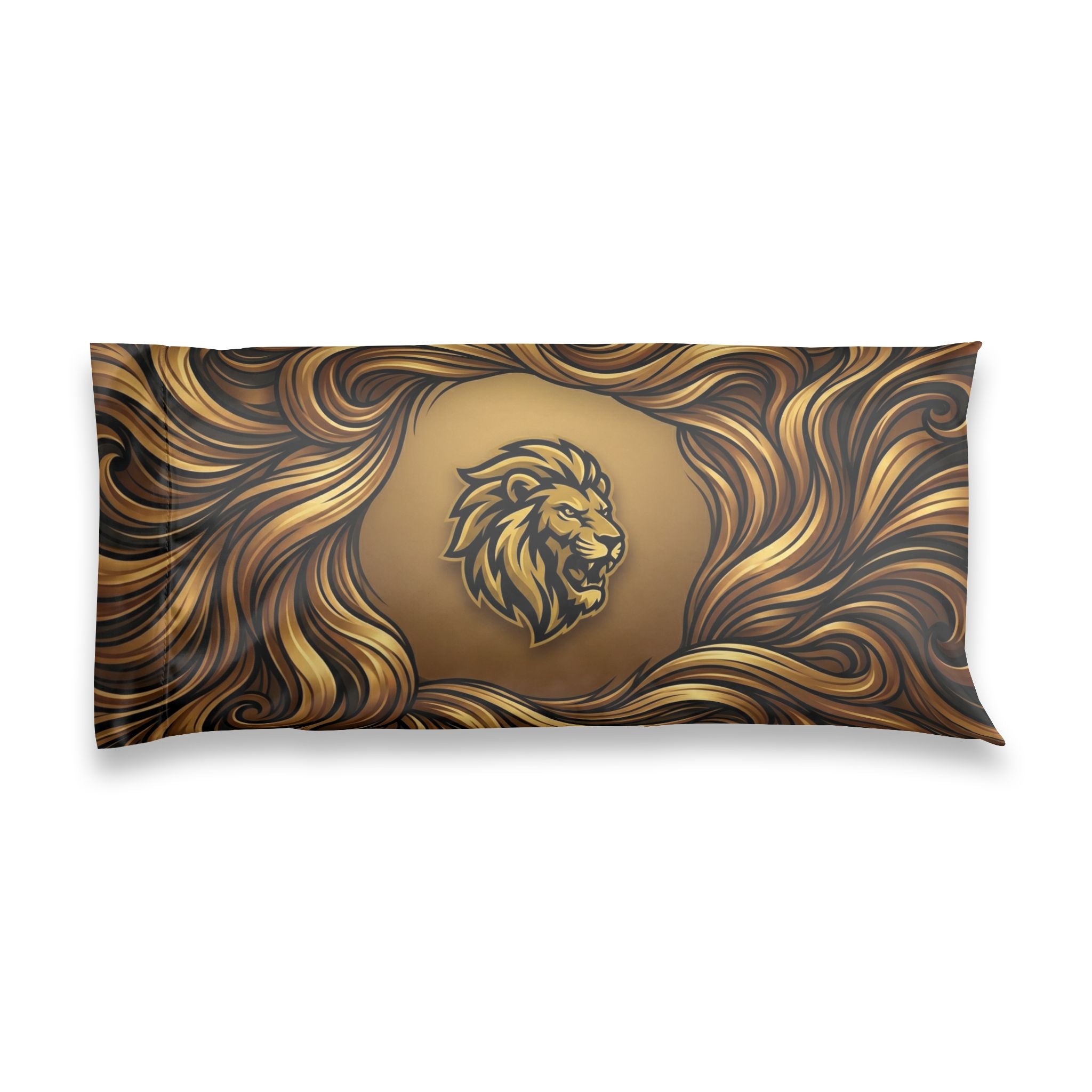 Lion Mane Satin Pillowcase — Luxurious Gold Lion Decorative Pillow Cover