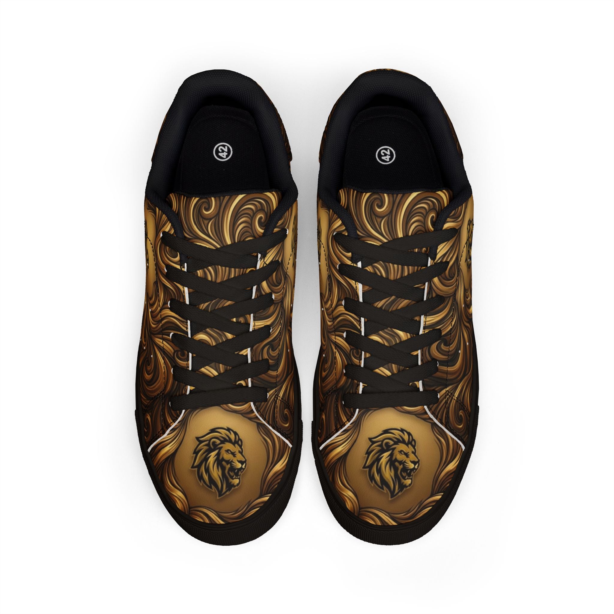 Lion Swirl Leather Sneakers